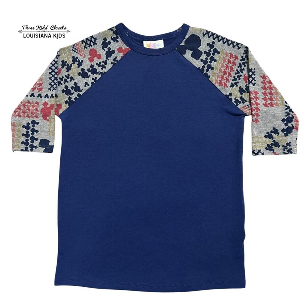 LulaRoe 6Y Mickey Mouse Sloan Raglan Shirt